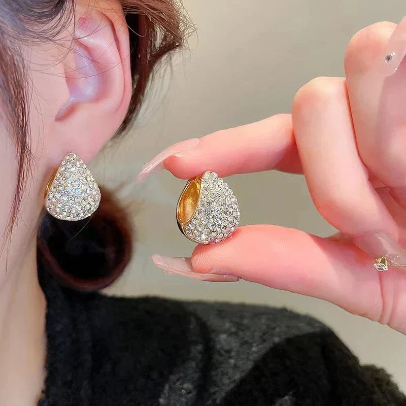 Trendy Diamond Earrings (24k gold Plated)