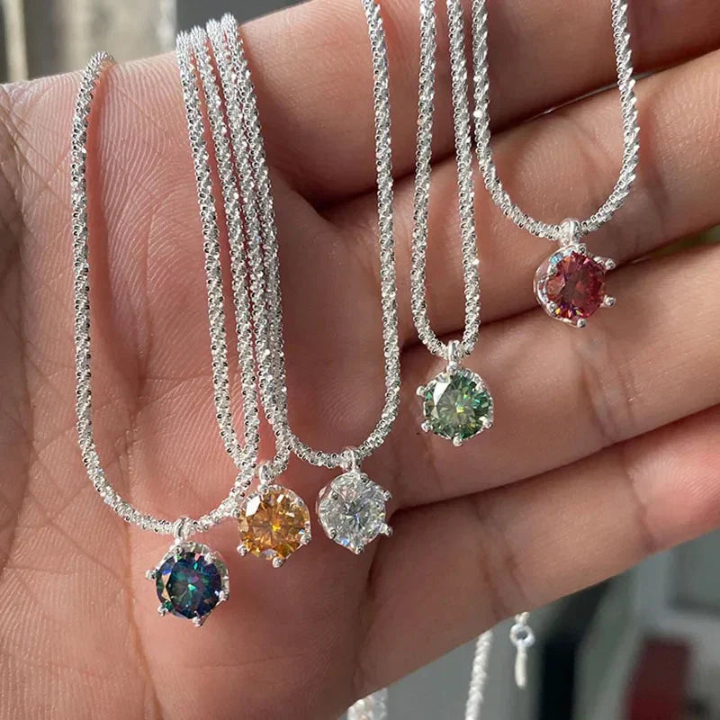 Crystal Zircon diamond Round Retro Simple Necklace