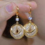 Zircon Mesh Earrings(18k gold)