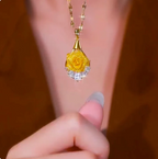 Luxury golden flower necklace (14k gold)