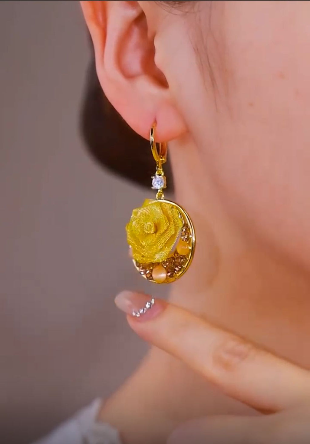 Zircon Galaxy Golden earrings(24k gold plated)